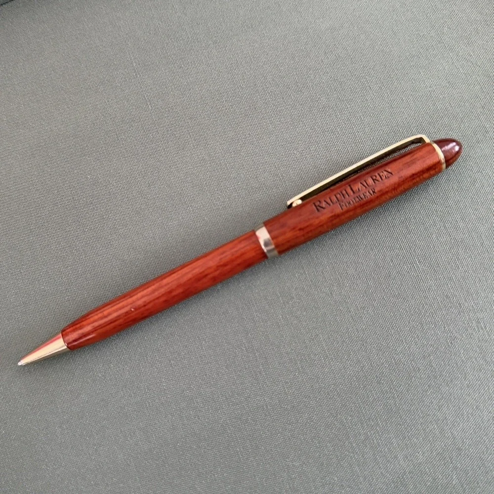 Vintage Ralph‎ Lauren Promotional Footwear Souvenir Ballpoint Wood Pen AS IS